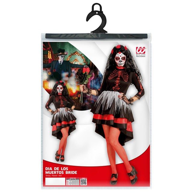 Sukienka Dia De Los Muertos czerwono czarna damska