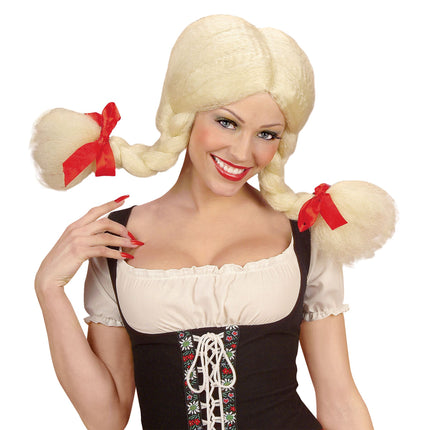 Peruka Oktoberfest blond Heidi z możliwością zginania
