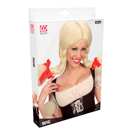 Peruka Oktoberfest blond Heidi z możliwością zginania