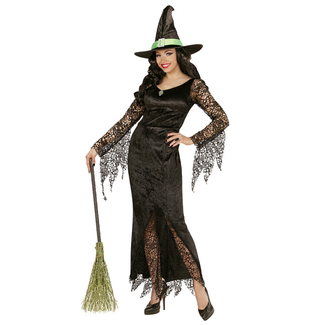 Sukienka na Halloween Czarna Damska Koronka Czarownica