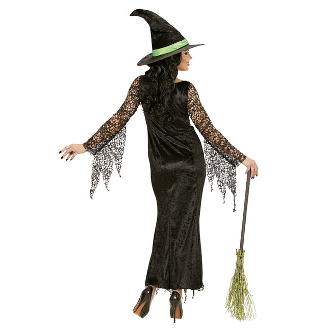 Sukienka na Halloween Czarna Damska Koronka Czarownica