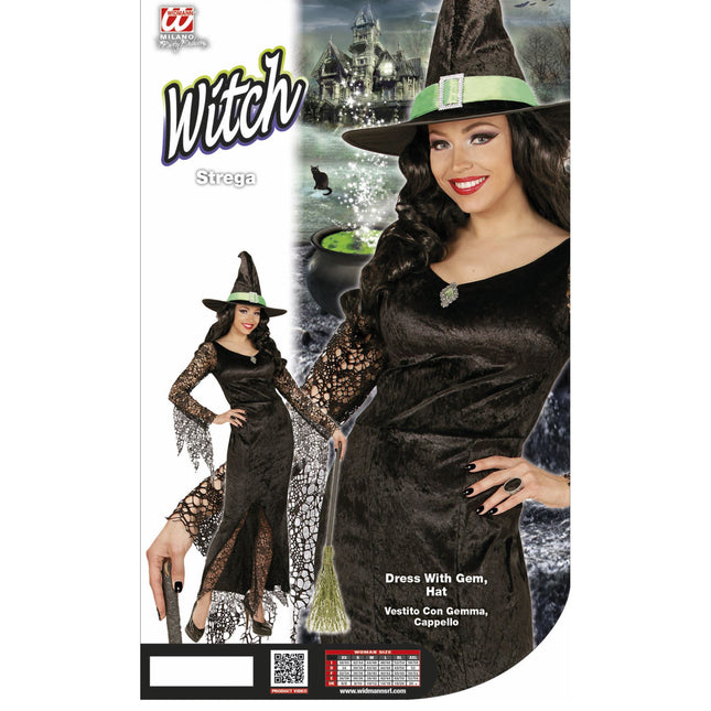 Sukienka na Halloween Czarna Damska Koronka Czarownica