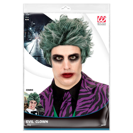 Peruka na Halloween Zielony Zombie