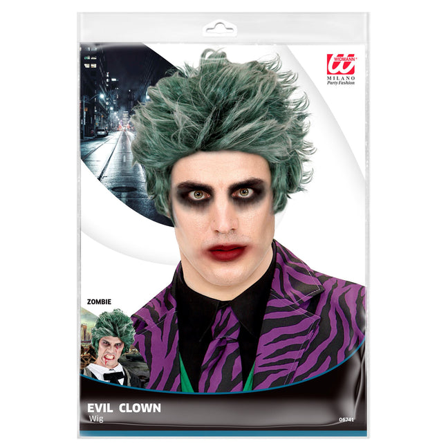 Peruka na Halloween Zielony Zombie