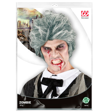 Peruka na Halloween Srebrny Zombie