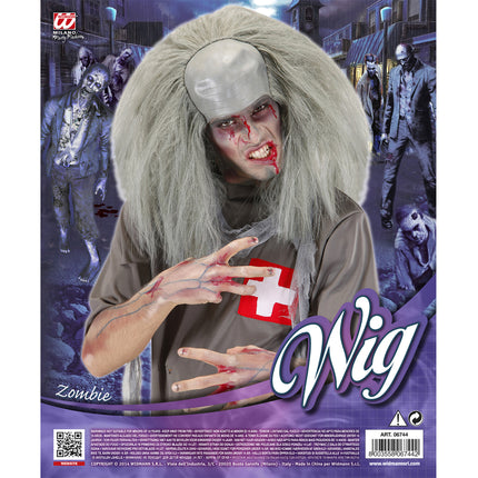 Peruka na Halloween Grey Zombie Bald