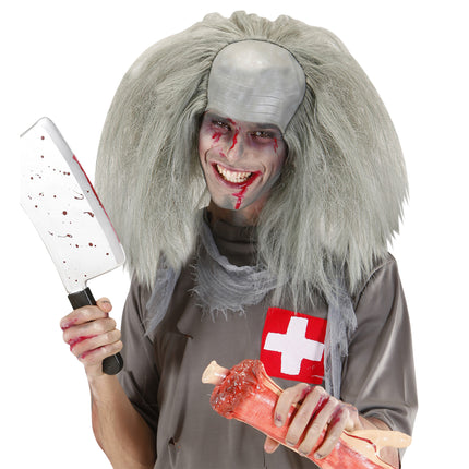 Peruka na Halloween Grey Zombie Bald
