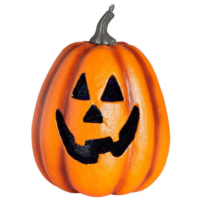 Pomarańczowa dynia Halloween ze światłem 23 cm