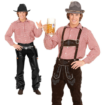 Koszula Oktoberfest czerwono-biała męska