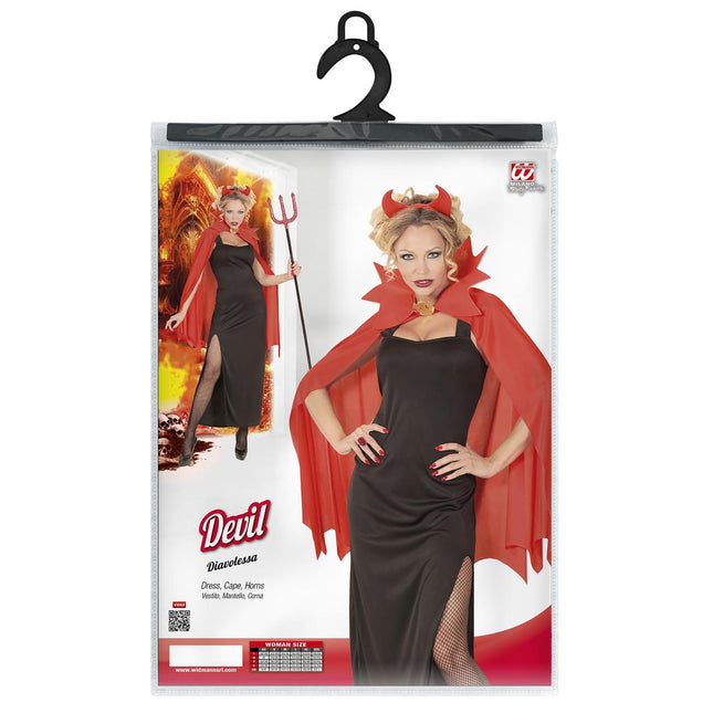 Sukienka na Halloween Czerwono Czarna Damska Diabeł