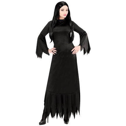 Czarna sukienka damska na Halloween Mortisia Long