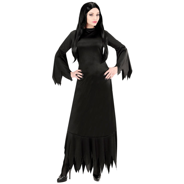 Czarna sukienka damska na Halloween Mortisia Long