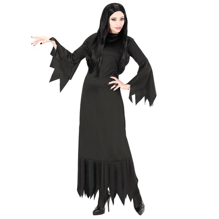 Czarna sukienka damska na Halloween Mortisia Long