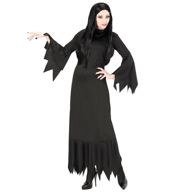 Czarna sukienka damska na Halloween Mortisia Long