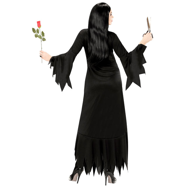 Czarna sukienka damska na Halloween Mortisia Long