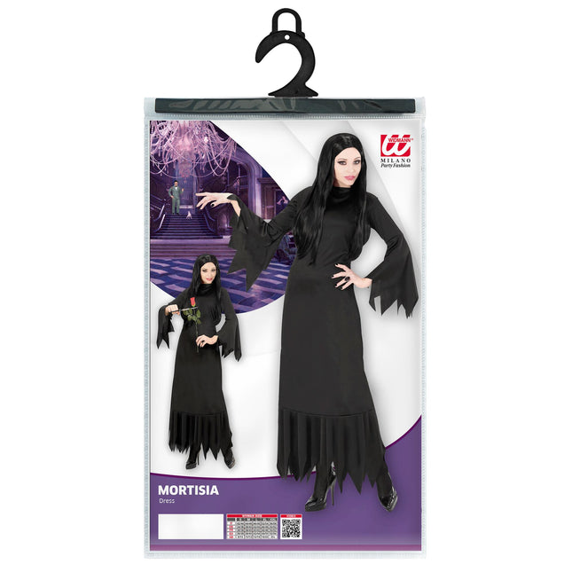 Czarna sukienka damska na Halloween Mortisia Long
