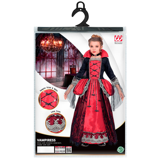 Sukienka na Halloween dla dziewczynki Wampir 3-częściowa