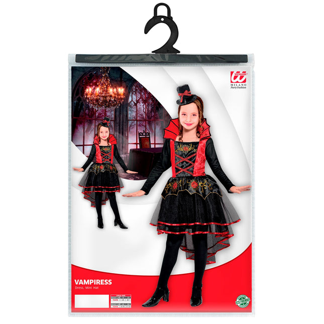 Sukienka na Halloween Czerwono Czarna Dziewczyna Wampir