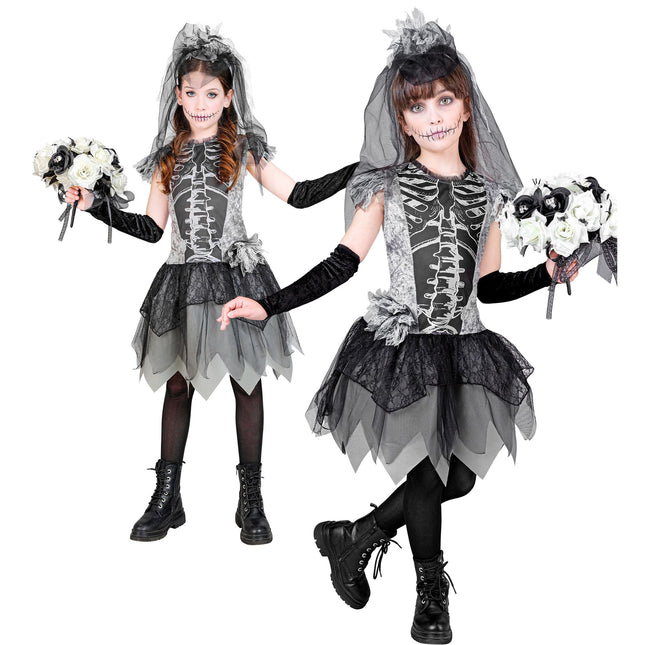 Sukienka na Halloween Dziewczyna Szkieletowa Panna Młoda
