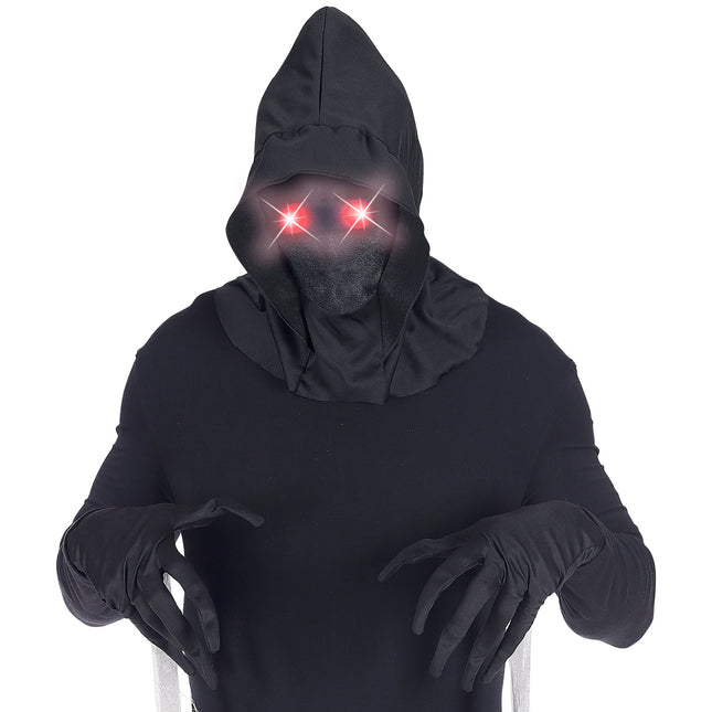 Maska na Halloween czarna z czerwonym światłem