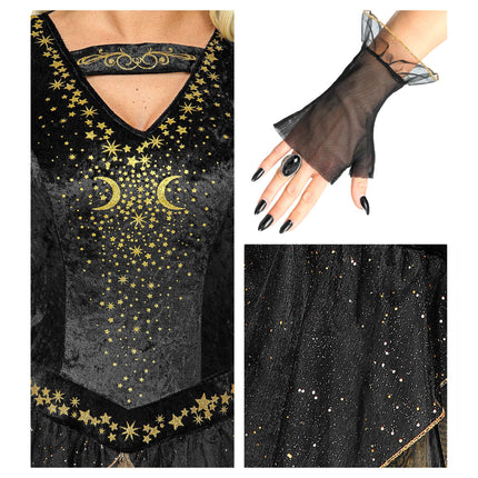 Sukienka na Halloween Black Gold Ladies Witch