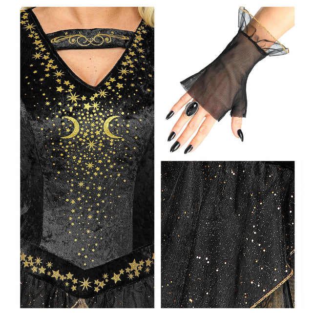 Sukienka na Halloween Black Gold Ladies Witch
