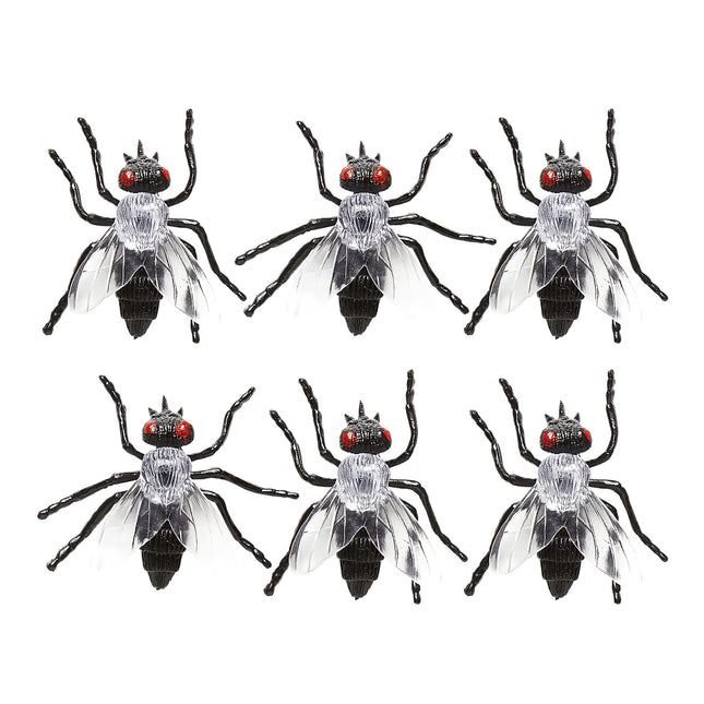 Halloweenowe sztuczne muchy 5,5cm 6szt