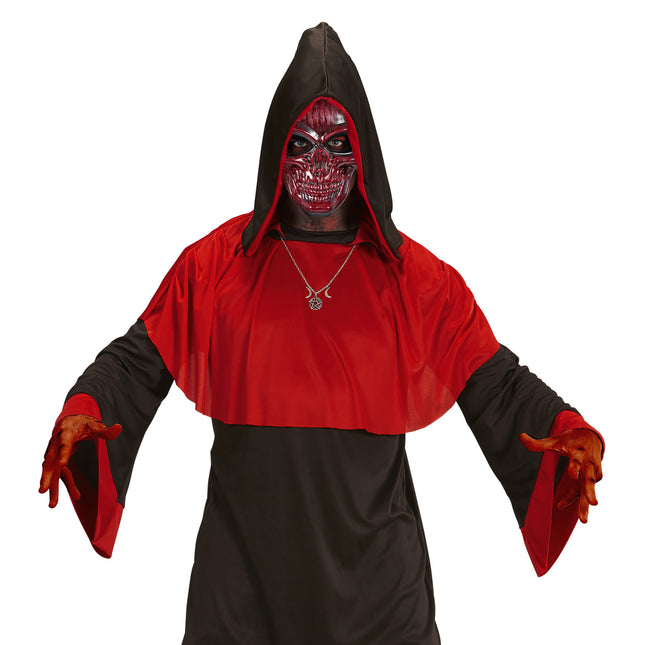 Maska na Halloween Bordowo-czerwona czaszka