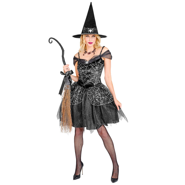 Kostium na Halloween Czarna damska czarownica 2-częściowy