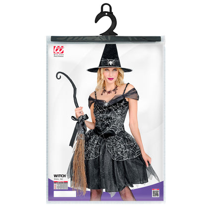 Kostium na Halloween Czarna damska czarownica 2-częściowy
