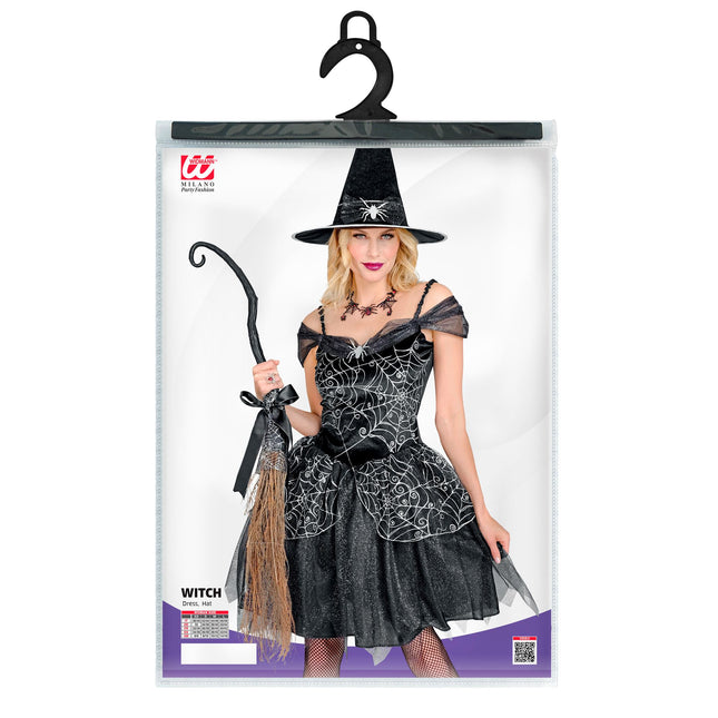 Kostium na Halloween Czarna damska czarownica 2-częściowy