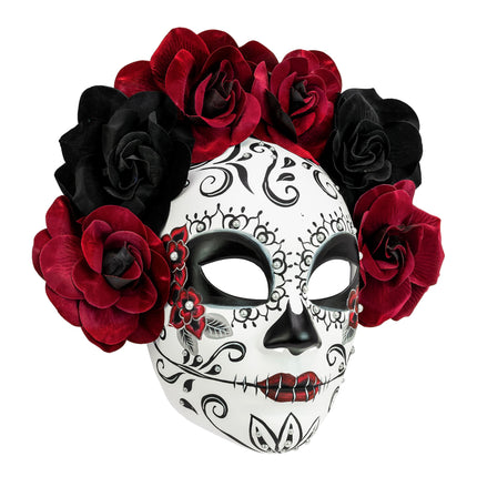 Maska Dia De Los Muertos z różami
