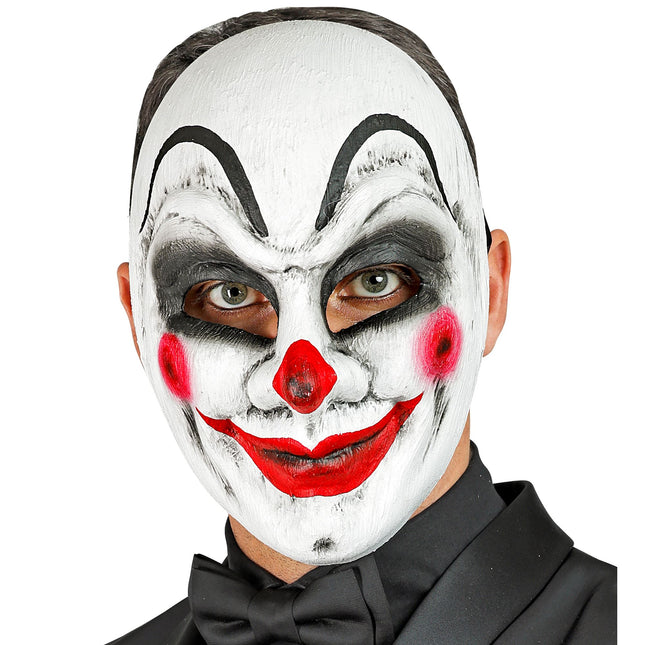 Maska na Halloween Biały Czerwony Klaun