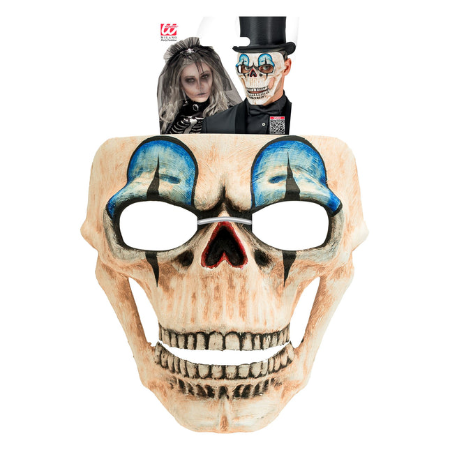 Maska na Halloween Niebieska Czaszka