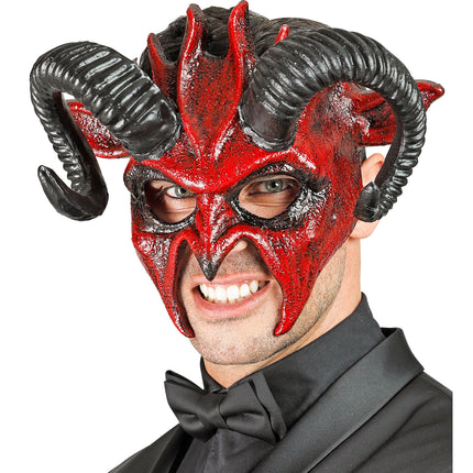 Maska na Halloween Czarny Diabeł