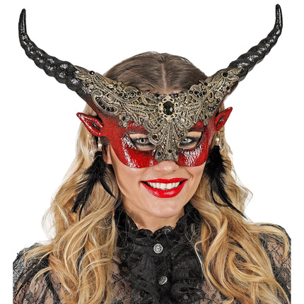 Halloweenowa maska na oczy Diabeł
