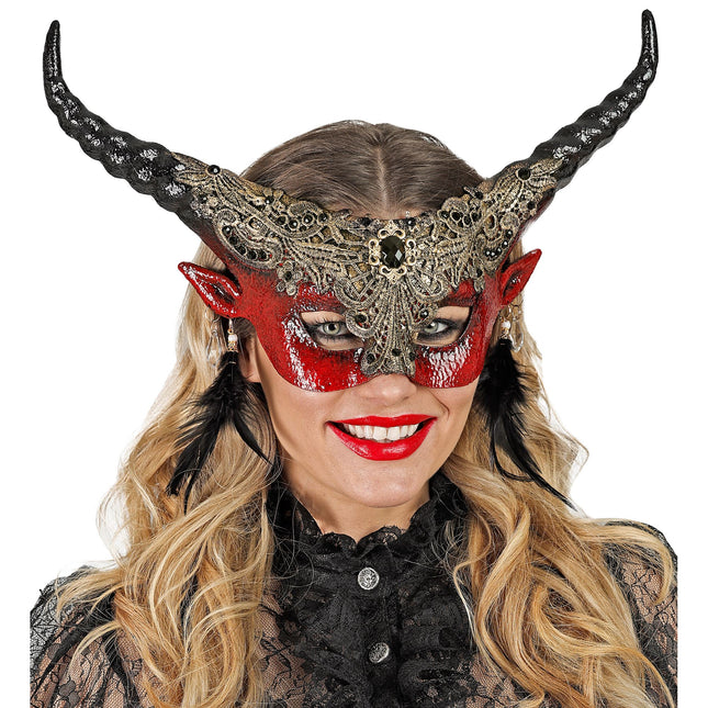 Halloweenowa maska na oczy Diabeł