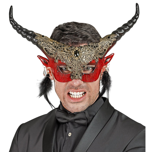 Halloweenowa maska na oczy Diabeł