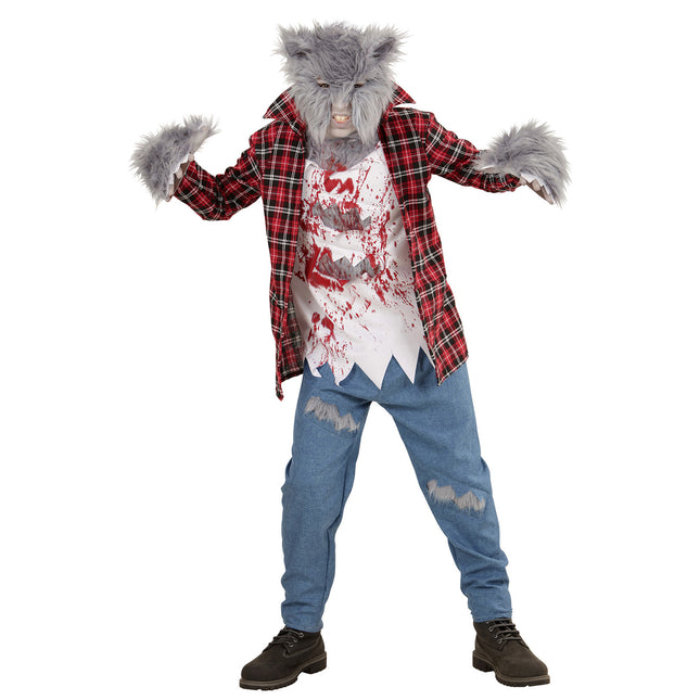 Kostium na Halloween Czerwony Niebieski Dziecko Wilkołak