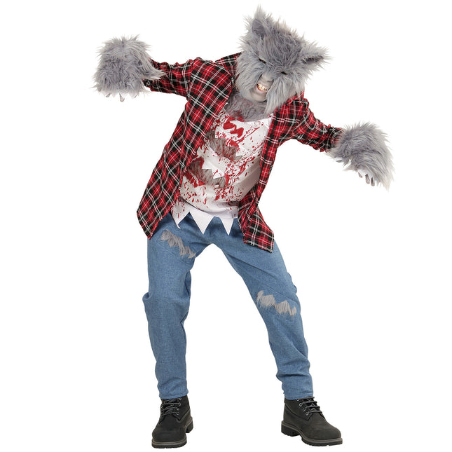 Kostium na Halloween Czerwony Niebieski Dziecko Wilkołak