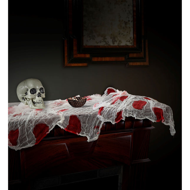 Halloweenowy obrus siatkowy z krwią 1,8 m