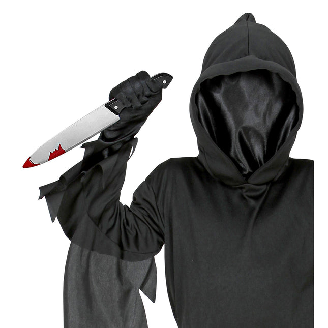 Fałszywy nóż na Halloween Krwawy 30 cm