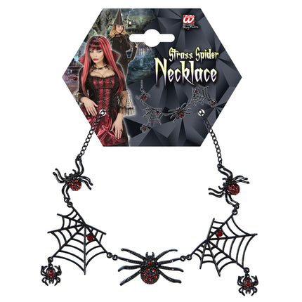 Naszyjnik na Halloween Czarne pająki