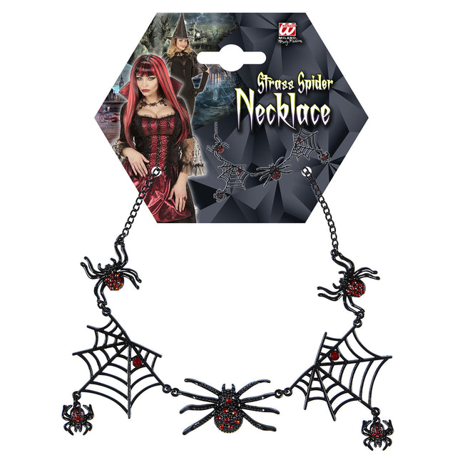 Naszyjnik na Halloween Czarne pająki