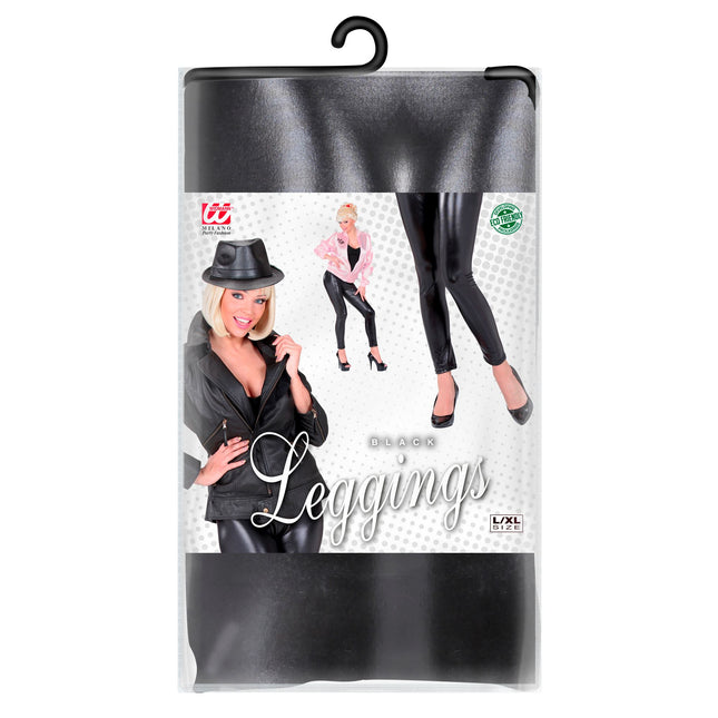 Czarne legginsy ze sztucznej skóry