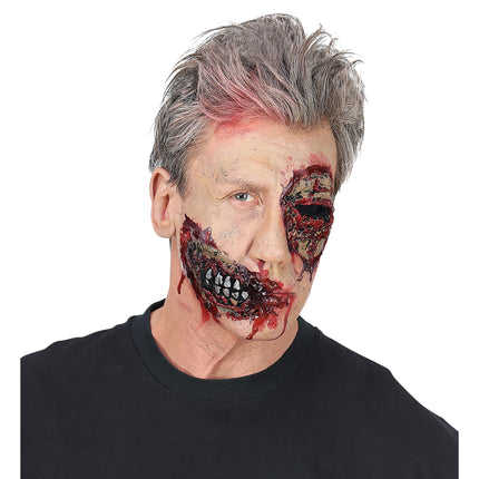 Halloweenowa sztuczna rana na policzku