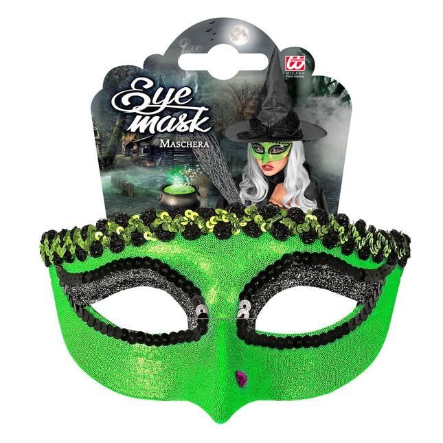 Halloweenowa maska na oczy czarownicy