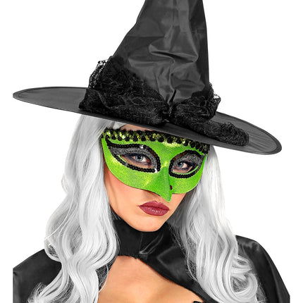 Halloweenowa maska na oczy czarownicy