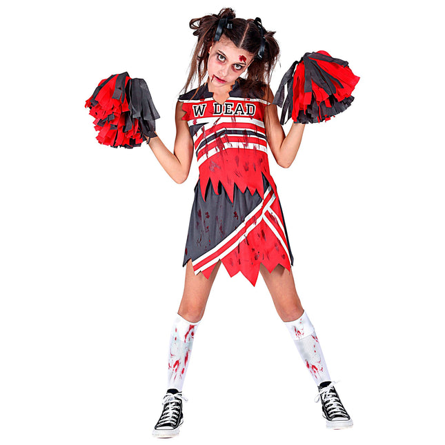 Strój na Halloween Dziewczynka Zombie Cheerleaderka 3-częściowy