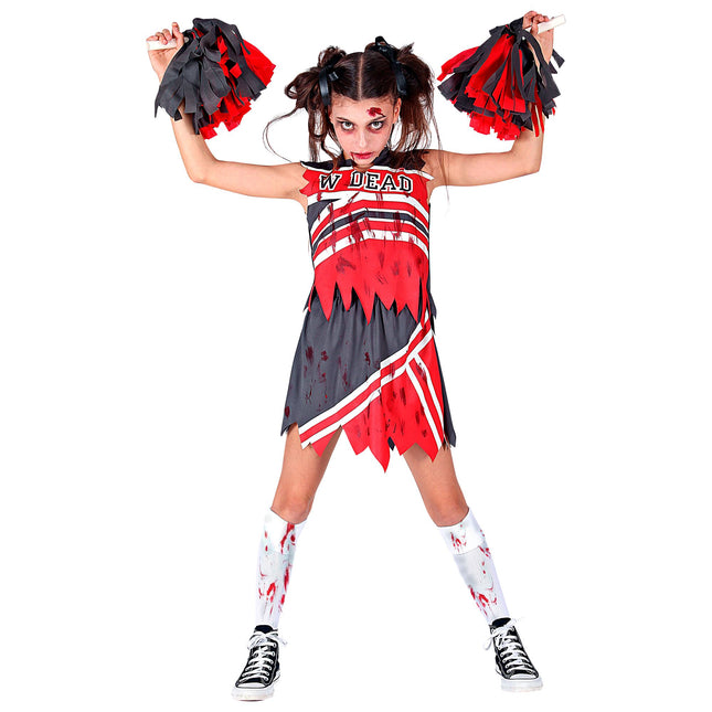 Strój na Halloween Dziewczynka Zombie Cheerleaderka 3-częściowy